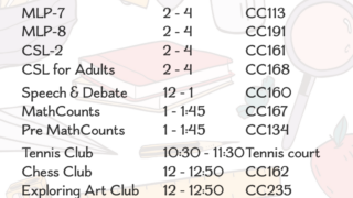 Fall 2024 Class Schedule and Locations